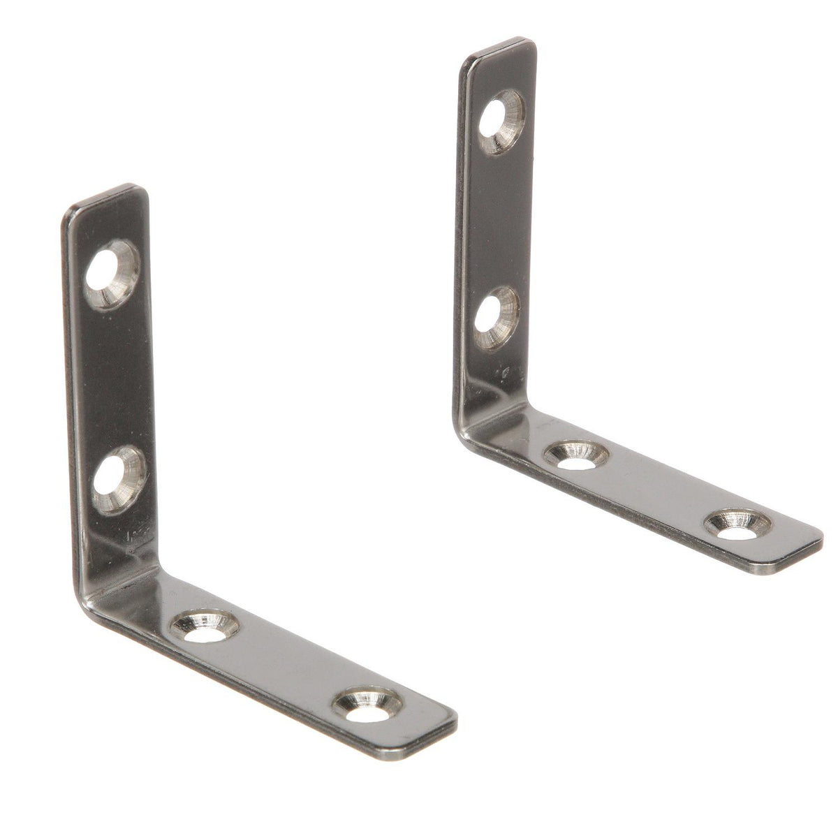 Stainless Steel 90º Angle Brackets, 2-3/8in x 1/2in, 2/PK