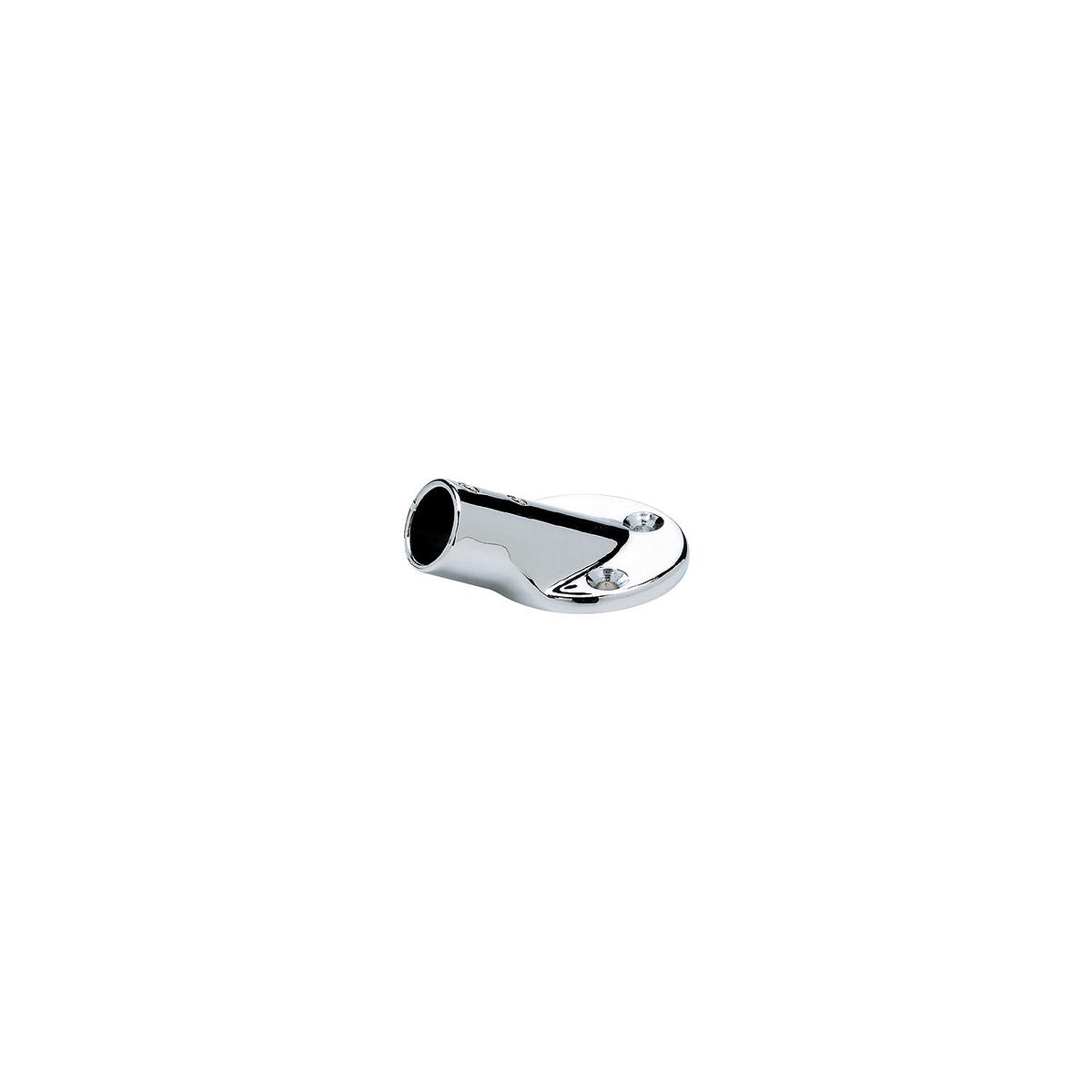 Round Base Rail Fitting For 7/8in OD Tubing, Chrome Plated, 30º