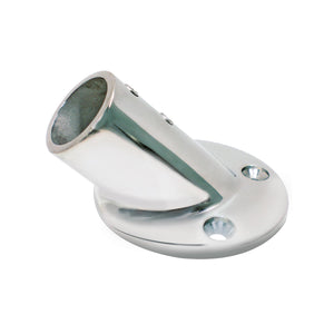 Round Base Rail Fitting For 7/8in OD Tubing, Stainless Steel, 45º