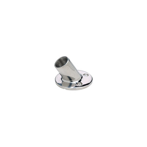 Round Base Rail Fitting For 7/8in OD Tubing, Stainless Steel, 60º