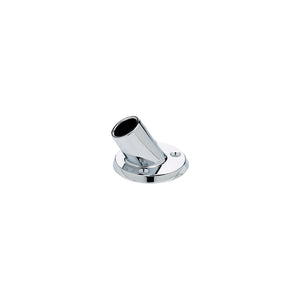 Round Base Rail Fitting For 7/8in OD Tubing, Chrome Plated, 60º