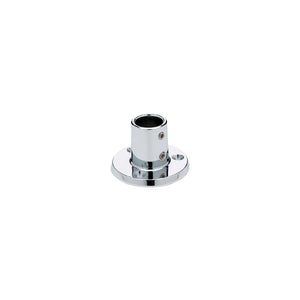 Round Base Rail Fitting For 7/8in OD Tubing, Chrome Plated, 90º