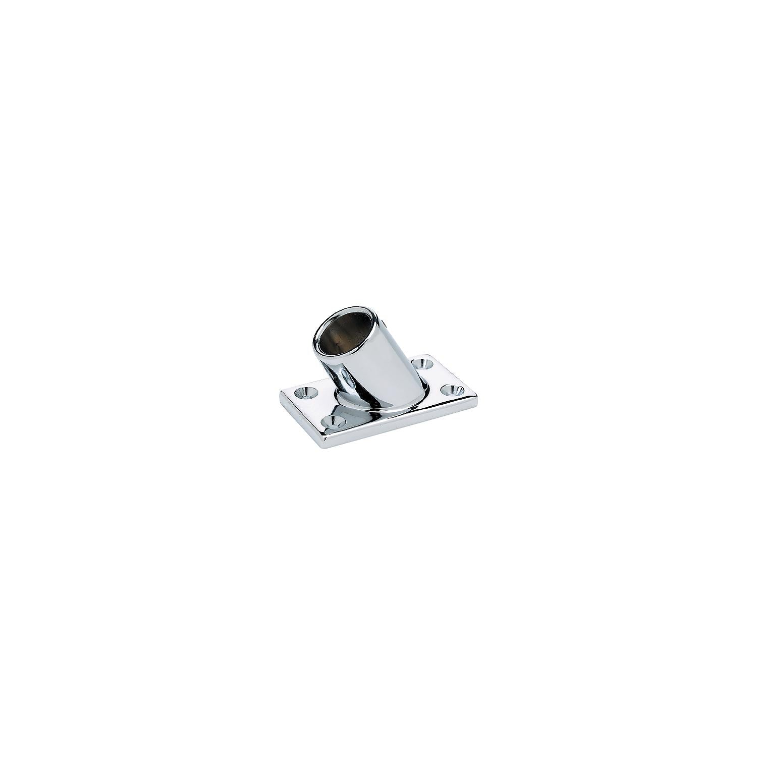 Rectangular Base Rail Fitting for 7/8in OD Tubing, Chrome Plated, 90º
