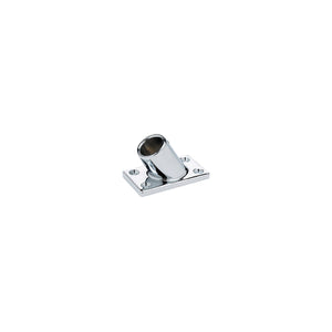 Rectangular Base Rail Fitting for 7/8in OD Tubing, Chrome Plated, 90º