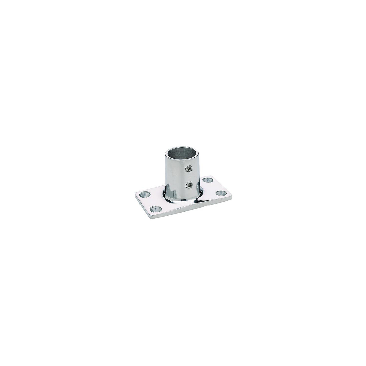 Rectangular Base Rail Fitting for 7/8in OD Tubing, Chrome Plated, 90º