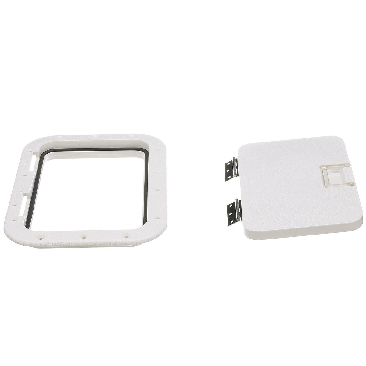 Polypropylene 7in x 11in ID Hatch w/ Molded in 100º Stainless Steel Hinge