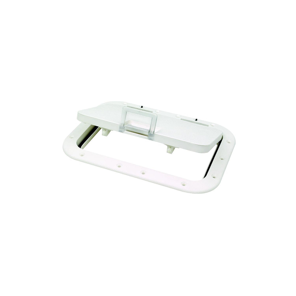 Polypropylene 7in x 11in ID Hatch w/ Molded in 100º Stainless Steel Hinge