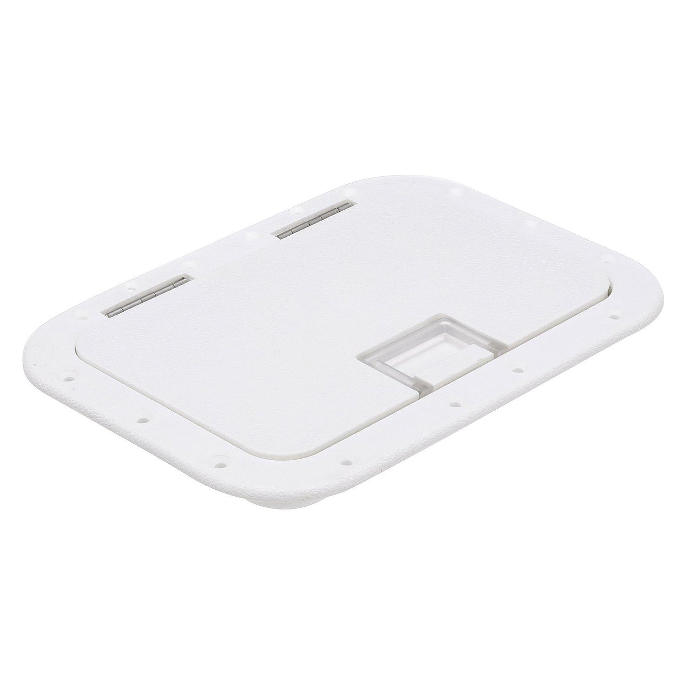 Polypropylene 7in x 11in ID Hatch w/ Molded in 100º Stainless Steel Hinge