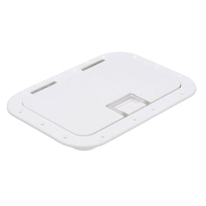 Polypropylene 7in x 11in ID Hatch w/ Molded in 100º Stainless Steel Hinge