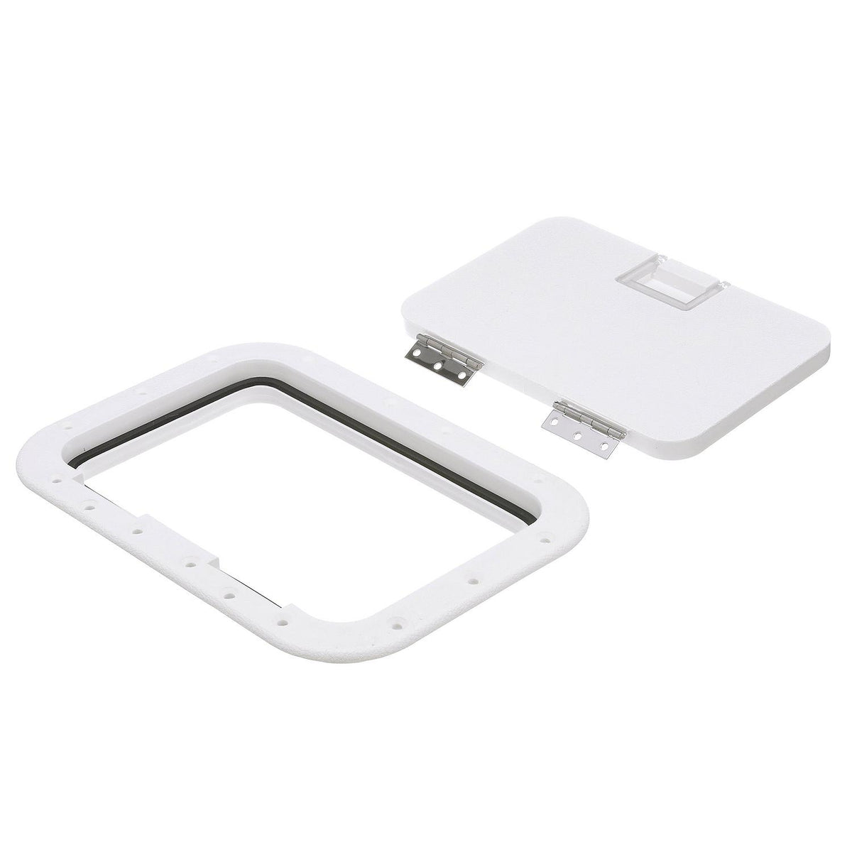 Polypropylene 7in x 11in ID Hatch w/ Molded in 100º Stainless Steel Hinge