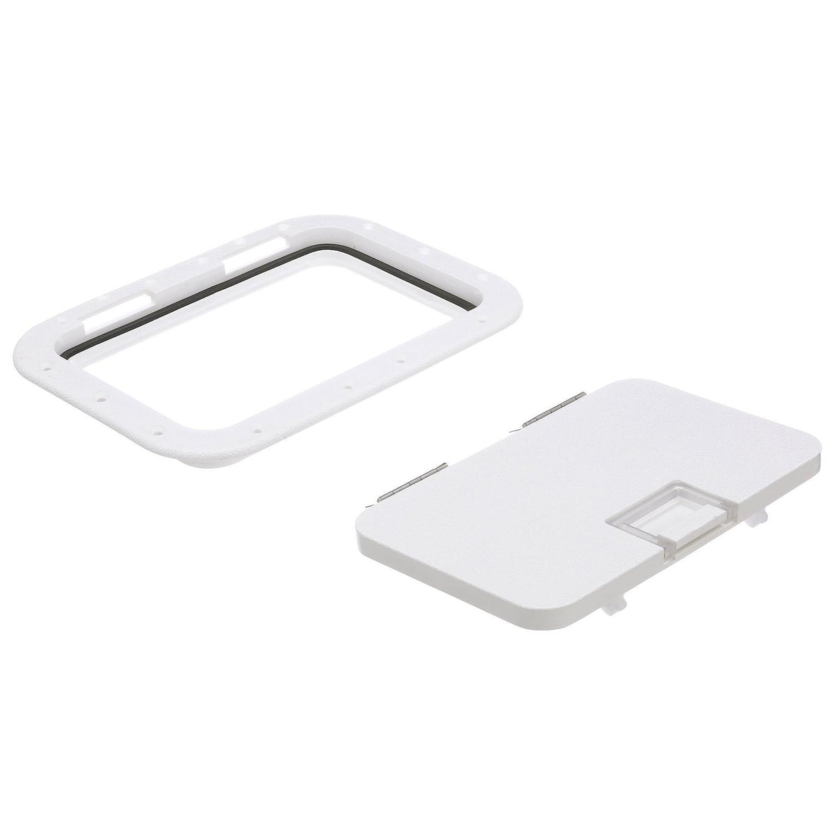 Polypropylene 7in x 11in ID Hatch w/ Molded in 100º Stainless Steel Hinge