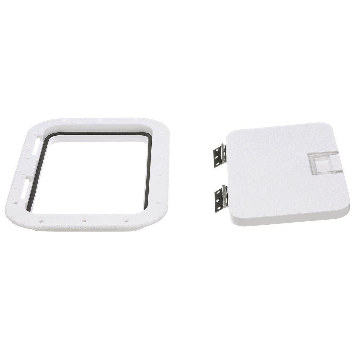 Polypropylene 7in x 11in ID Hatch w/ Molded in 100º Stainless Steel Hinge