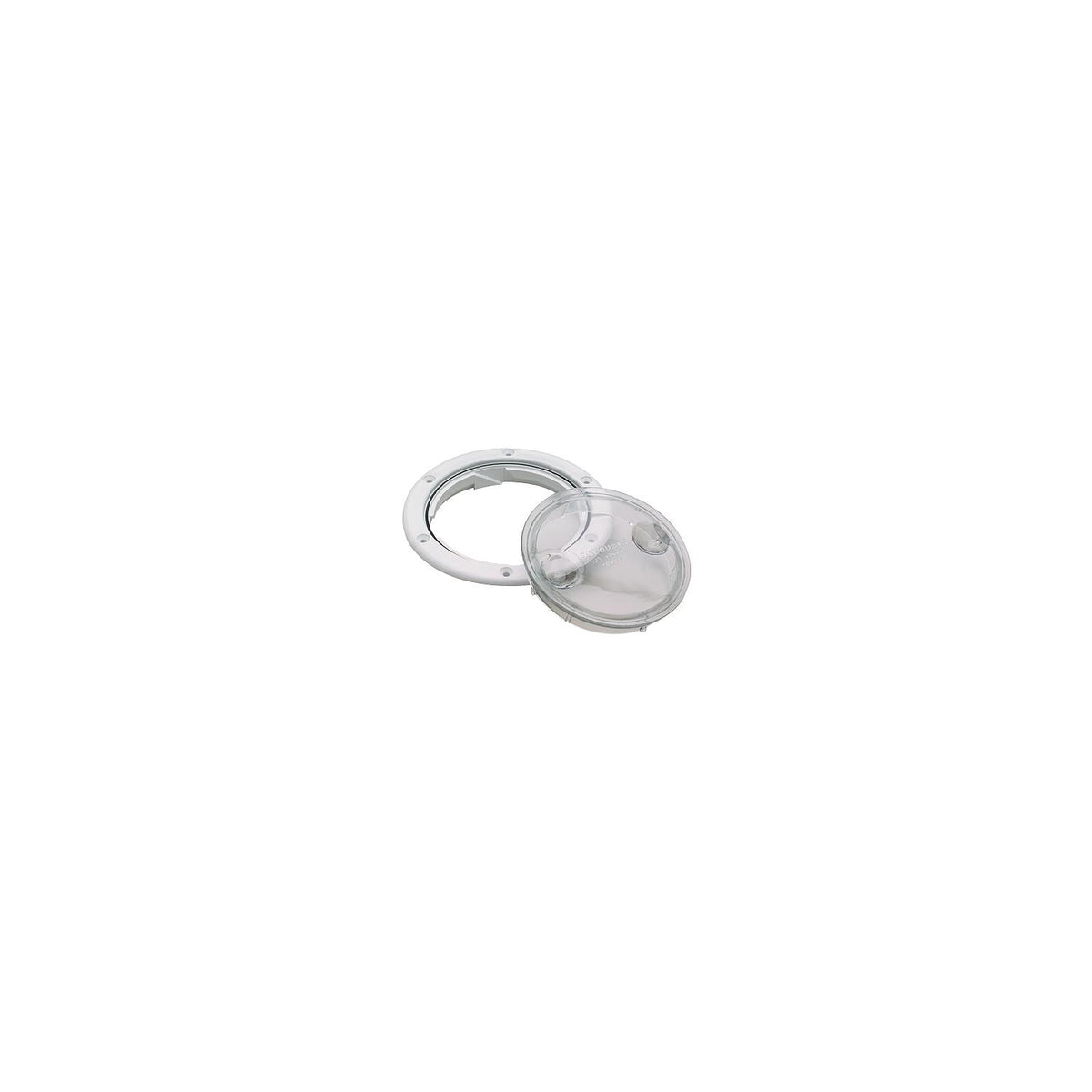 Polypropylene Twist ftNft Lock Deck Plate, White/ Clear, 6in