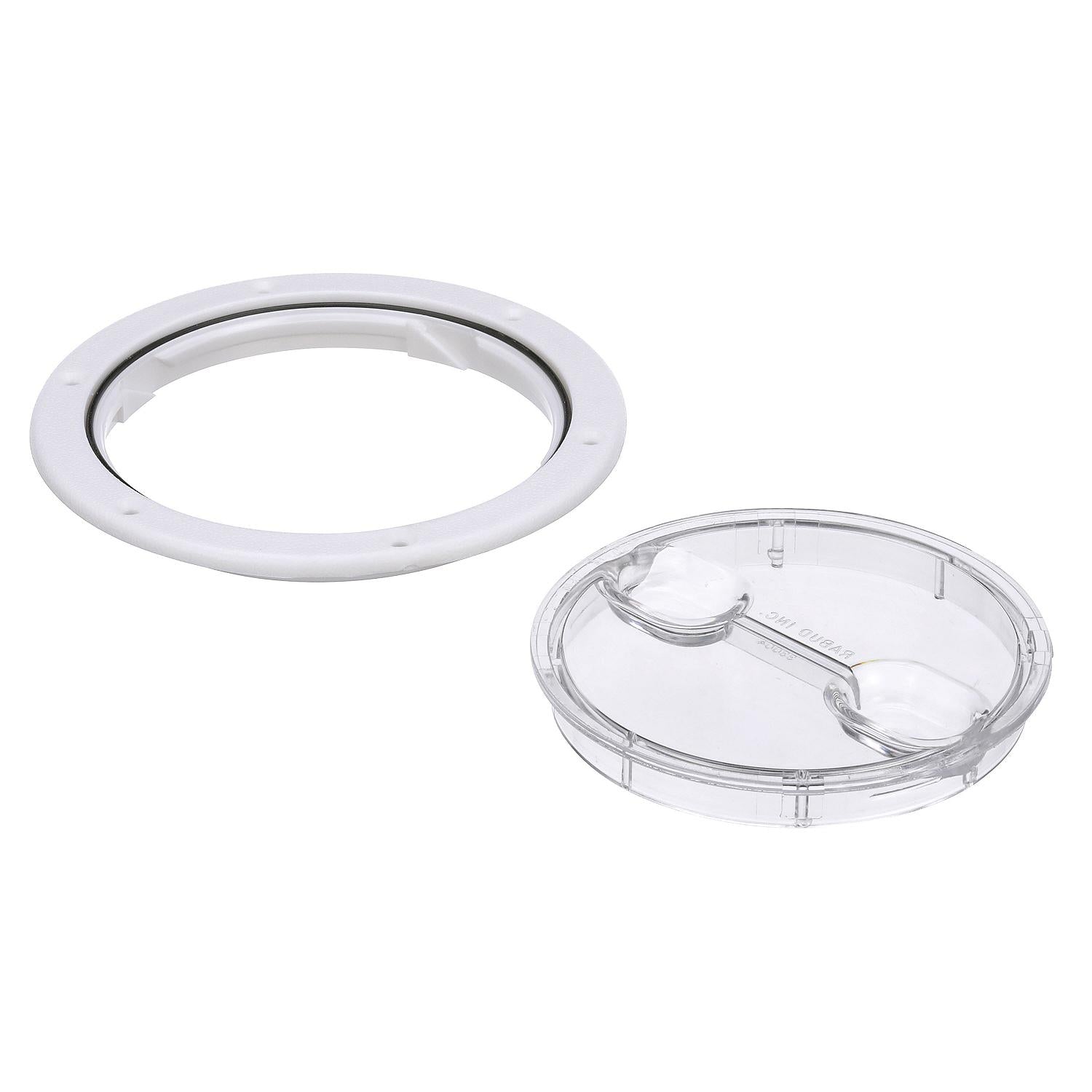 Polypropylene Twist ftNft Lock Deck Plate, White/ Clear, 6in