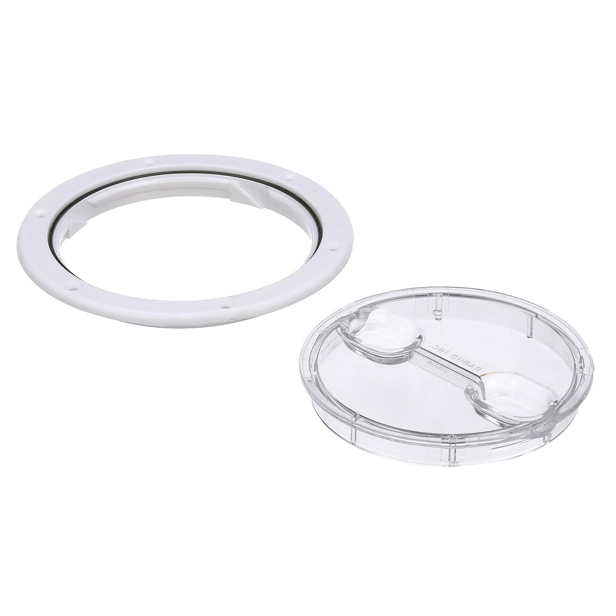 Polypropylene Twist ftNft Lock Deck Plate, White/ Clear, 6in