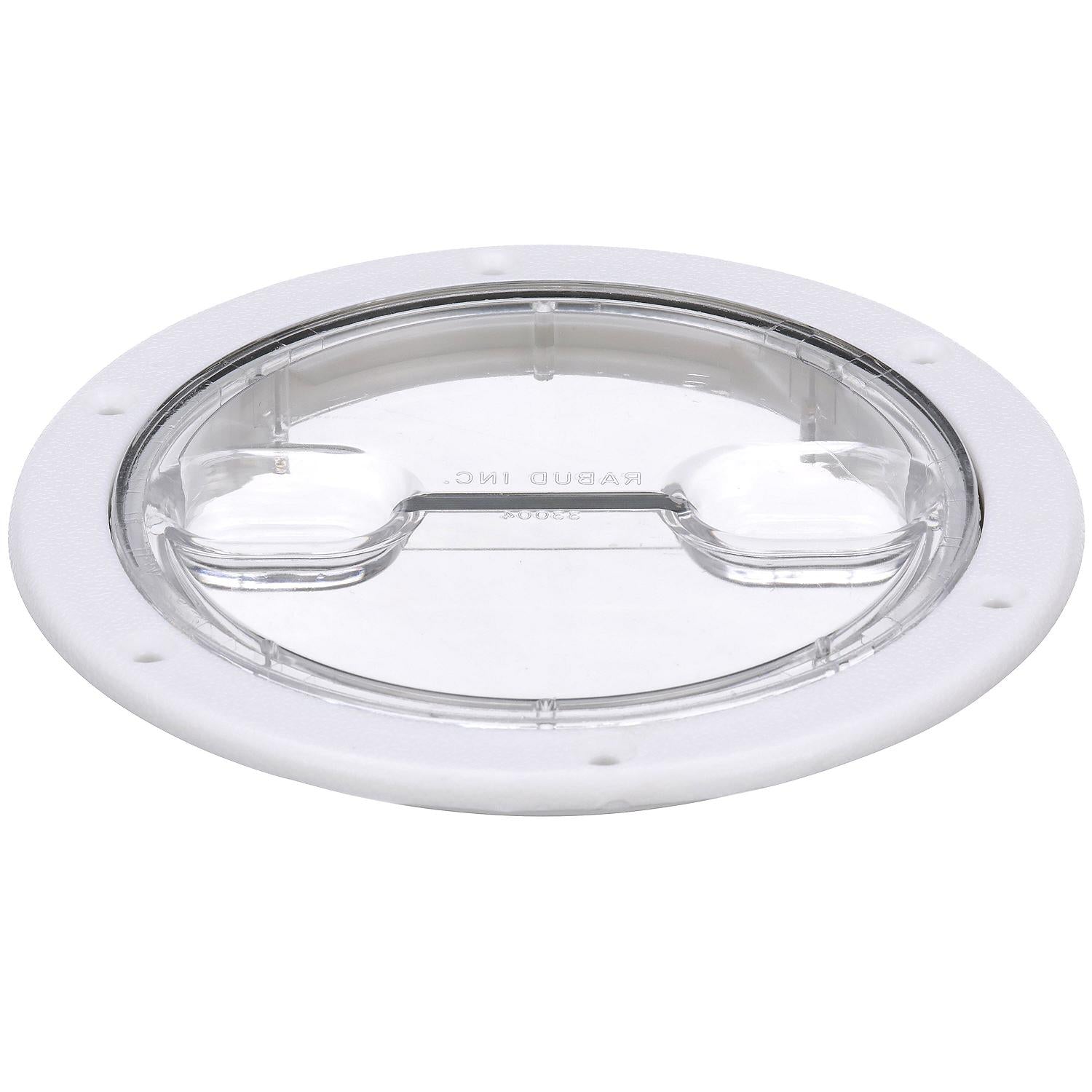 Polypropylene Twist ftNft Lock Deck Plate, White/ Clear, 6in