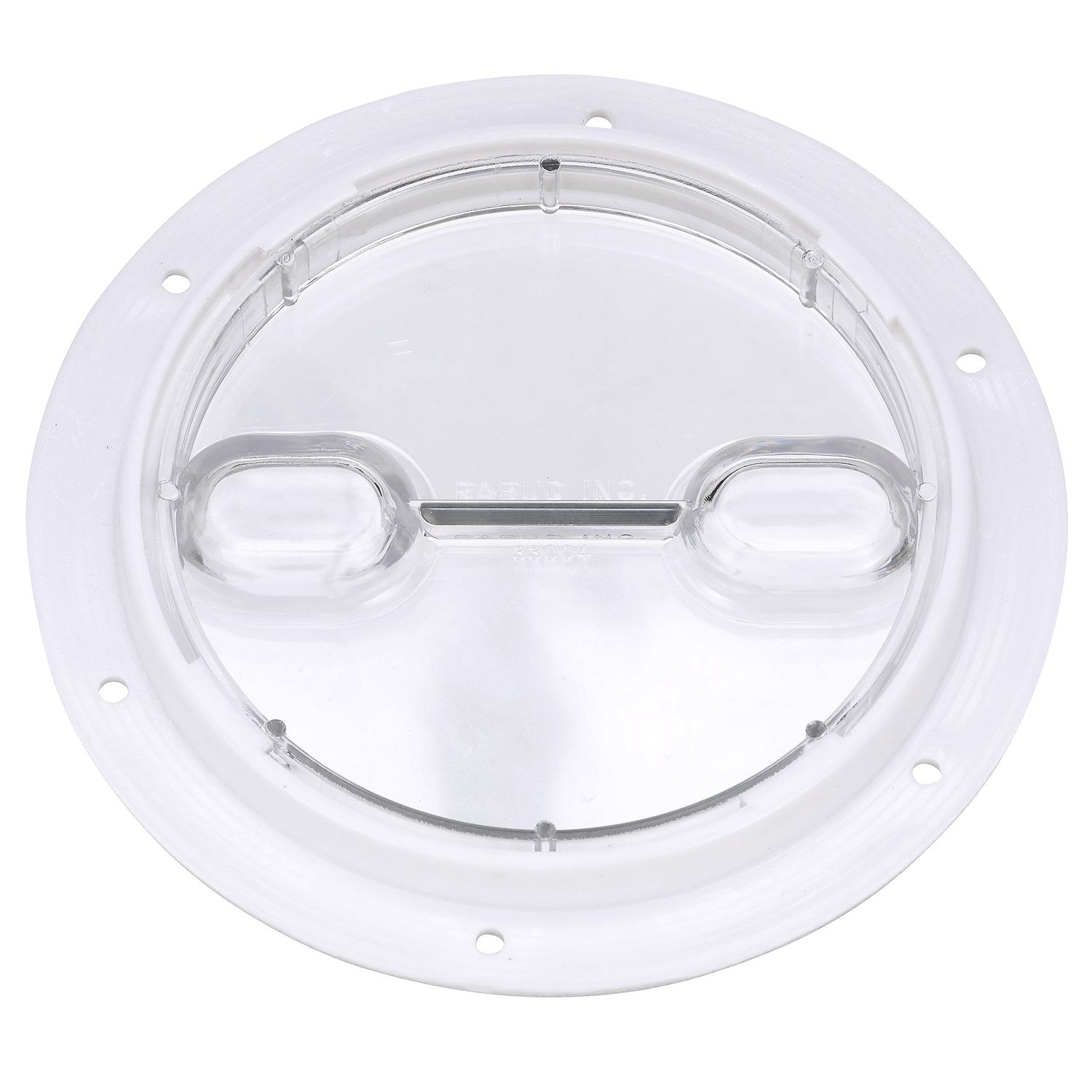 Polypropylene Twist ftNft Lock Deck Plate, White/ Clear, 6in