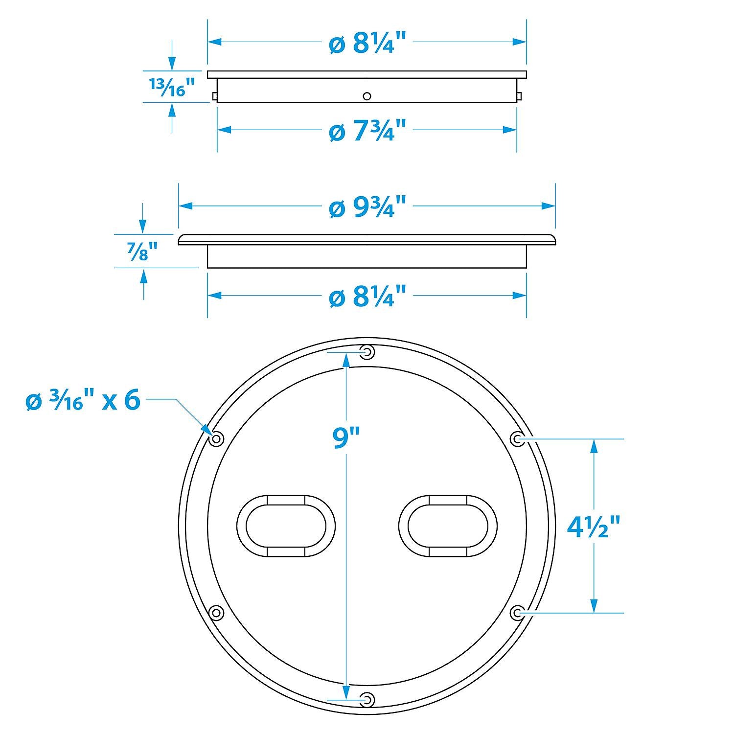 Polypropylene Twist ftNft Lock Deck Plate, White, 8in