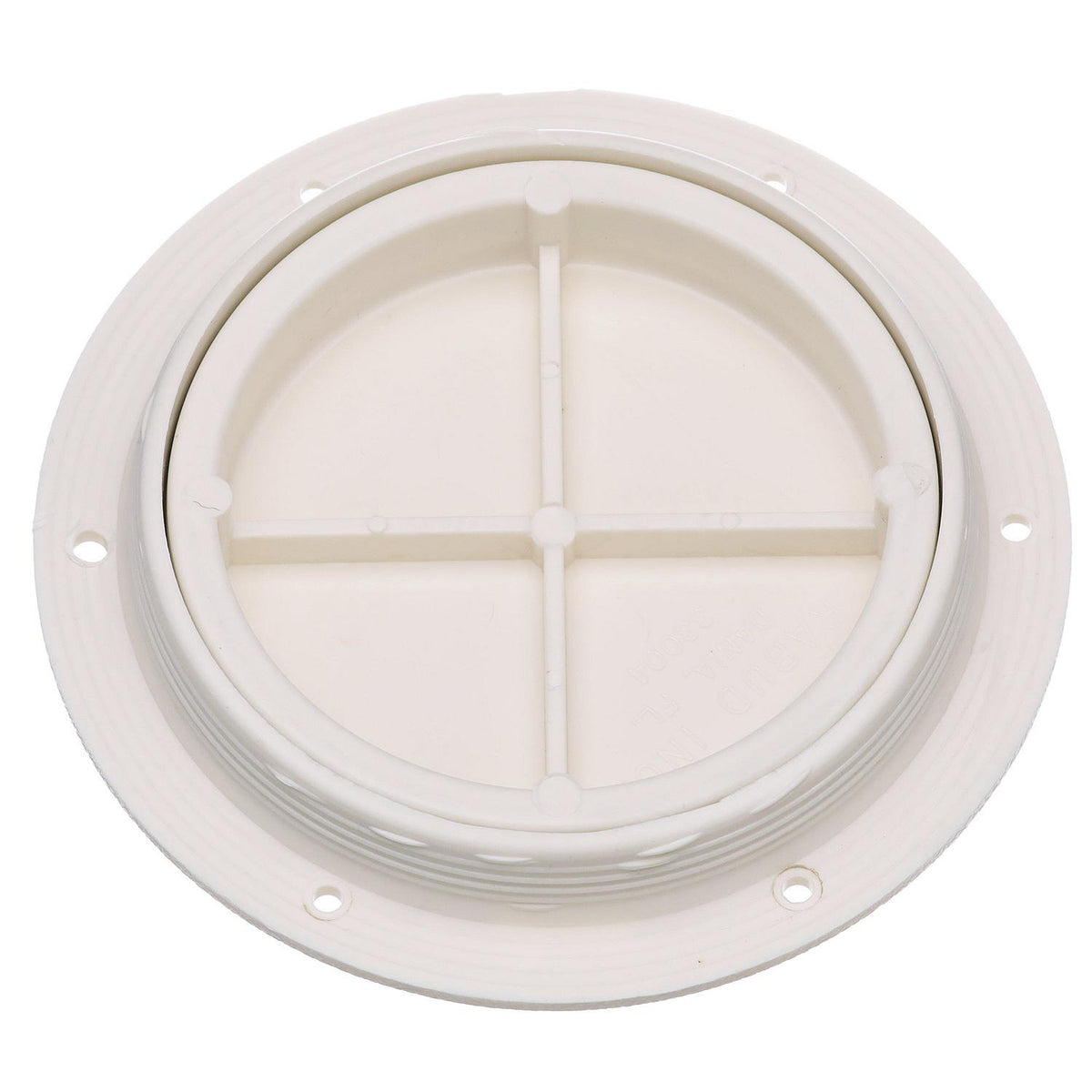 Polypropylene Pry-Up Deck Plate, White, 10in