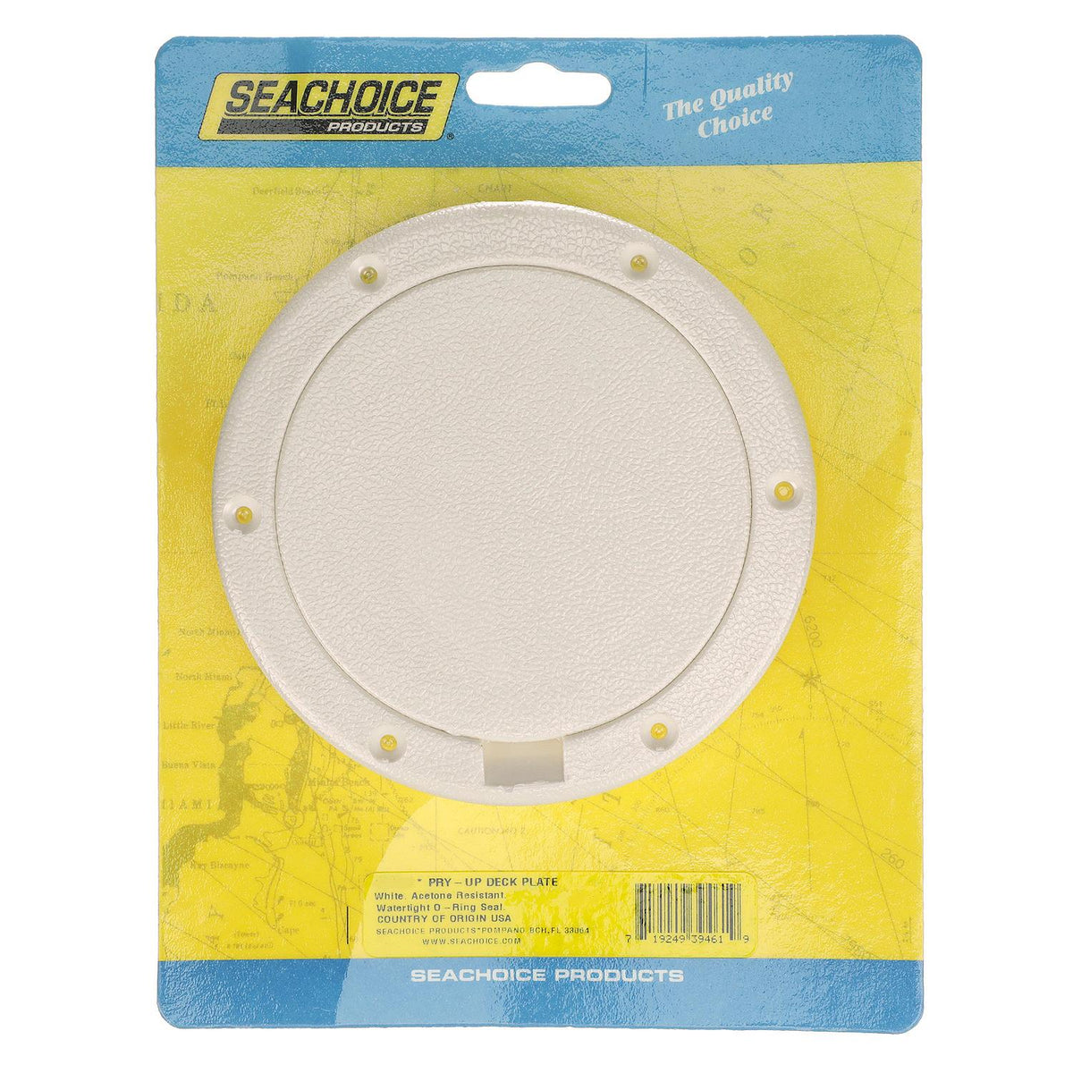Polypropylene Pry-Up Deck Plate, White, 10in
