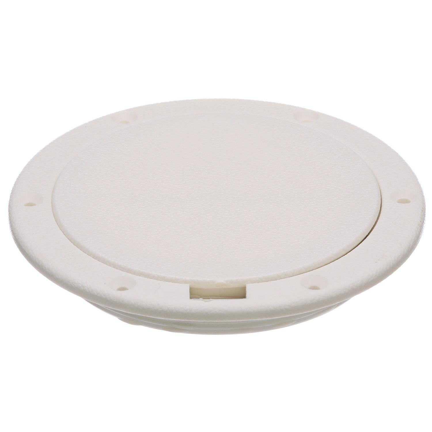 Polypropylene Pry-Up Deck Plate, White, 10in