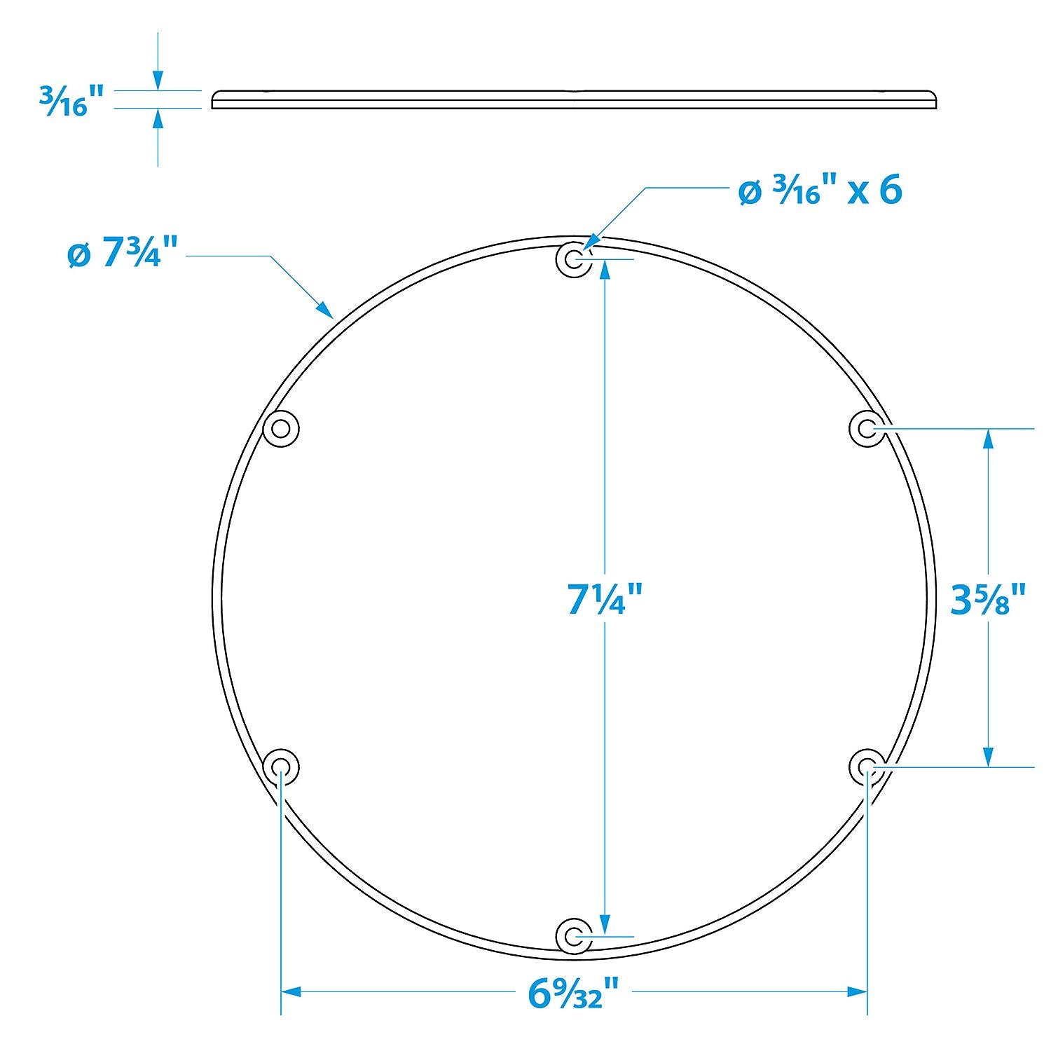 Polypropylene Cover Plate, Arctic White, 7-5/8in