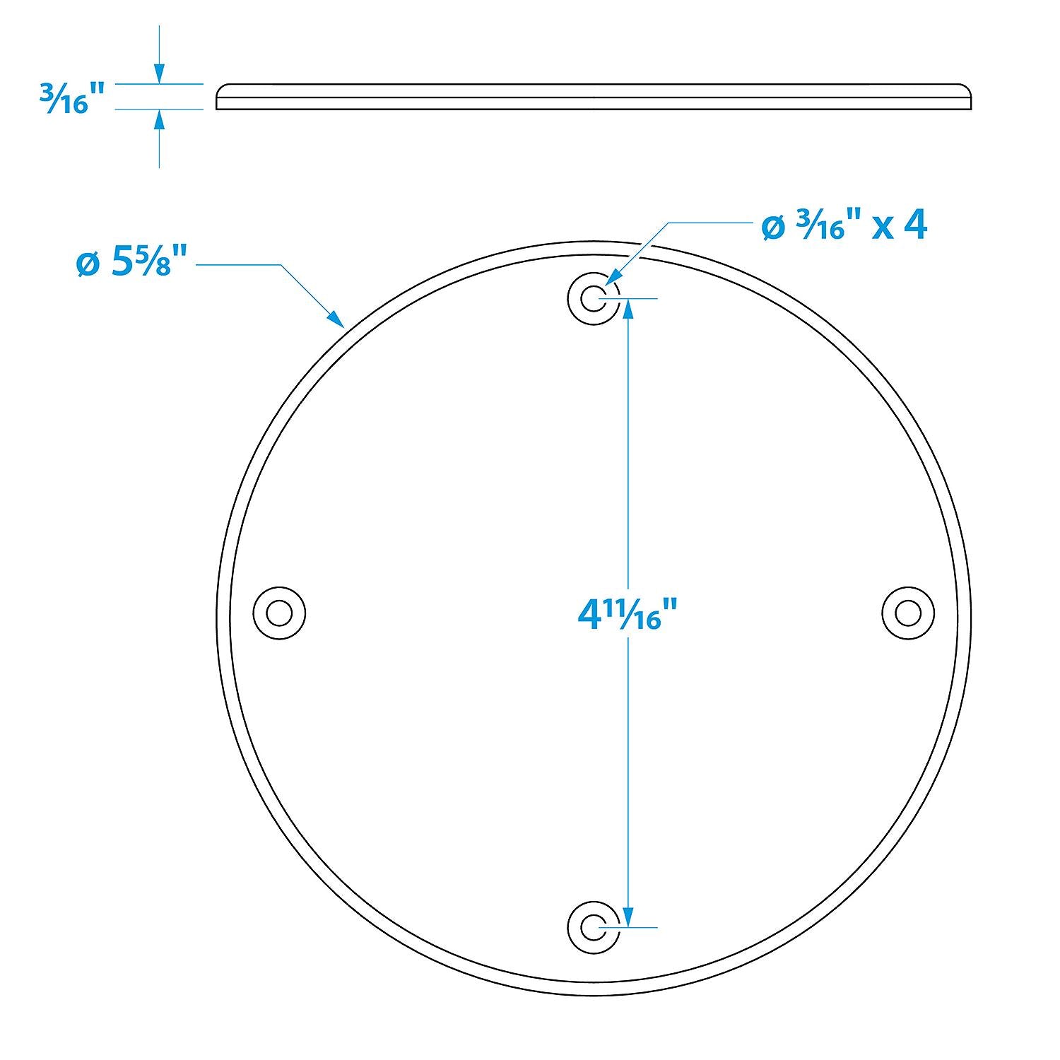 Polypropylene Cover Plate, Arctic White, 5-5/8in