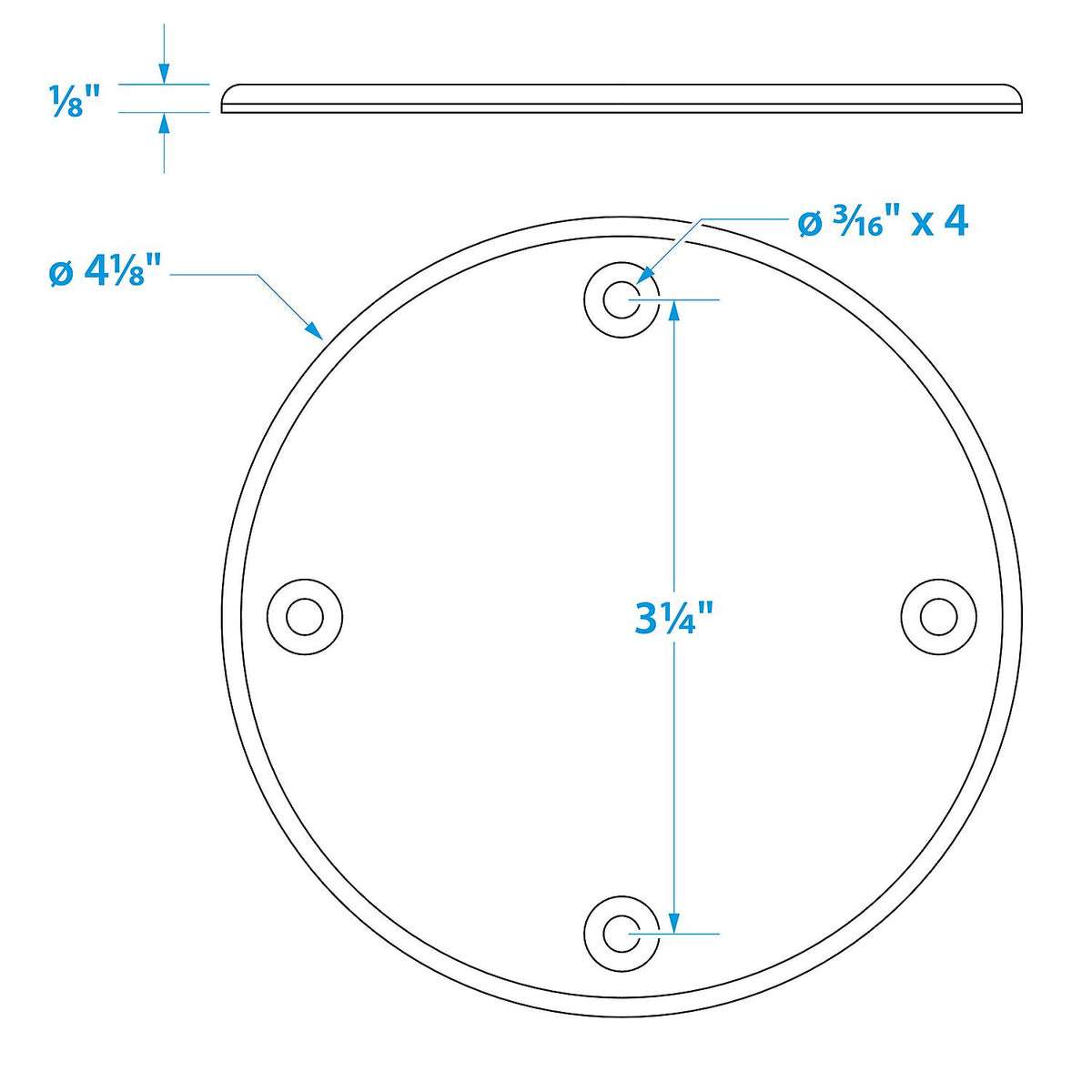 Polypropylene Cover Plate, Arctic White, 4-1/8in