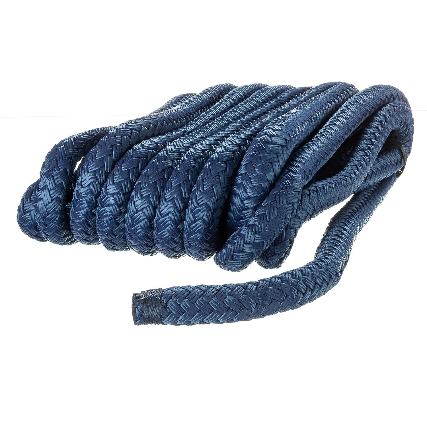 Double Braid Nylon Dock Line, Navy, 5/8in x 25ft