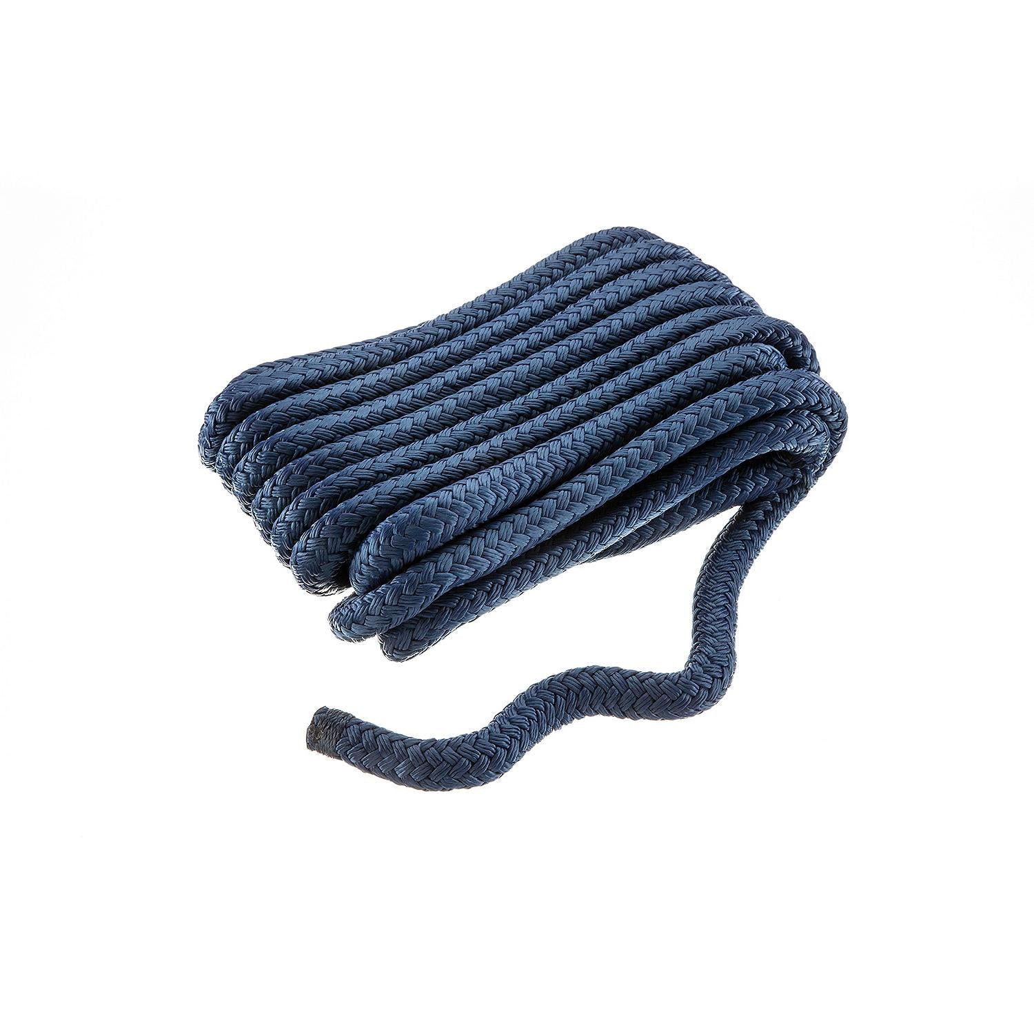 Double Braid Nylon Dock Line, Navy, 5/8in x 25ft
