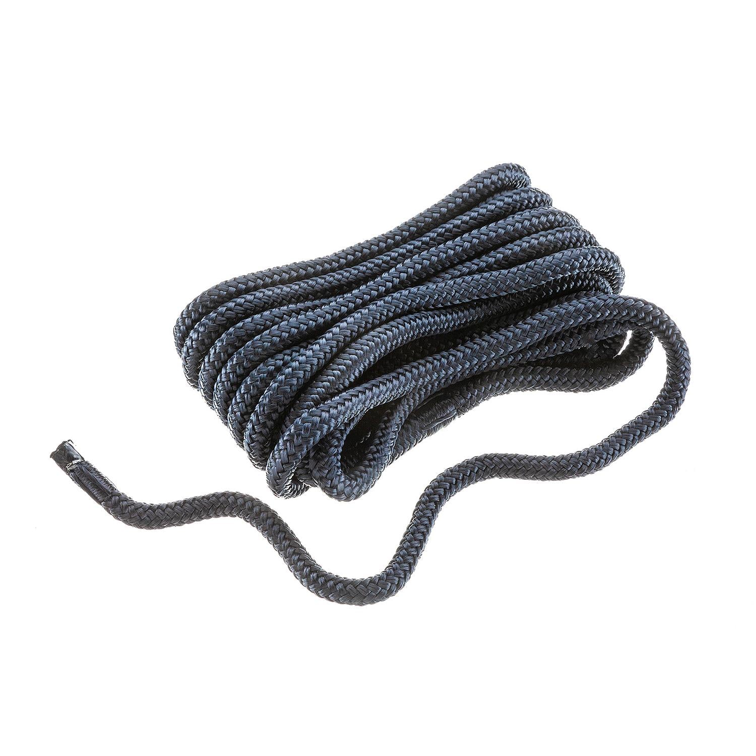 Double Braid Nylon Dock Line, Navy, 3/8in x 20ft