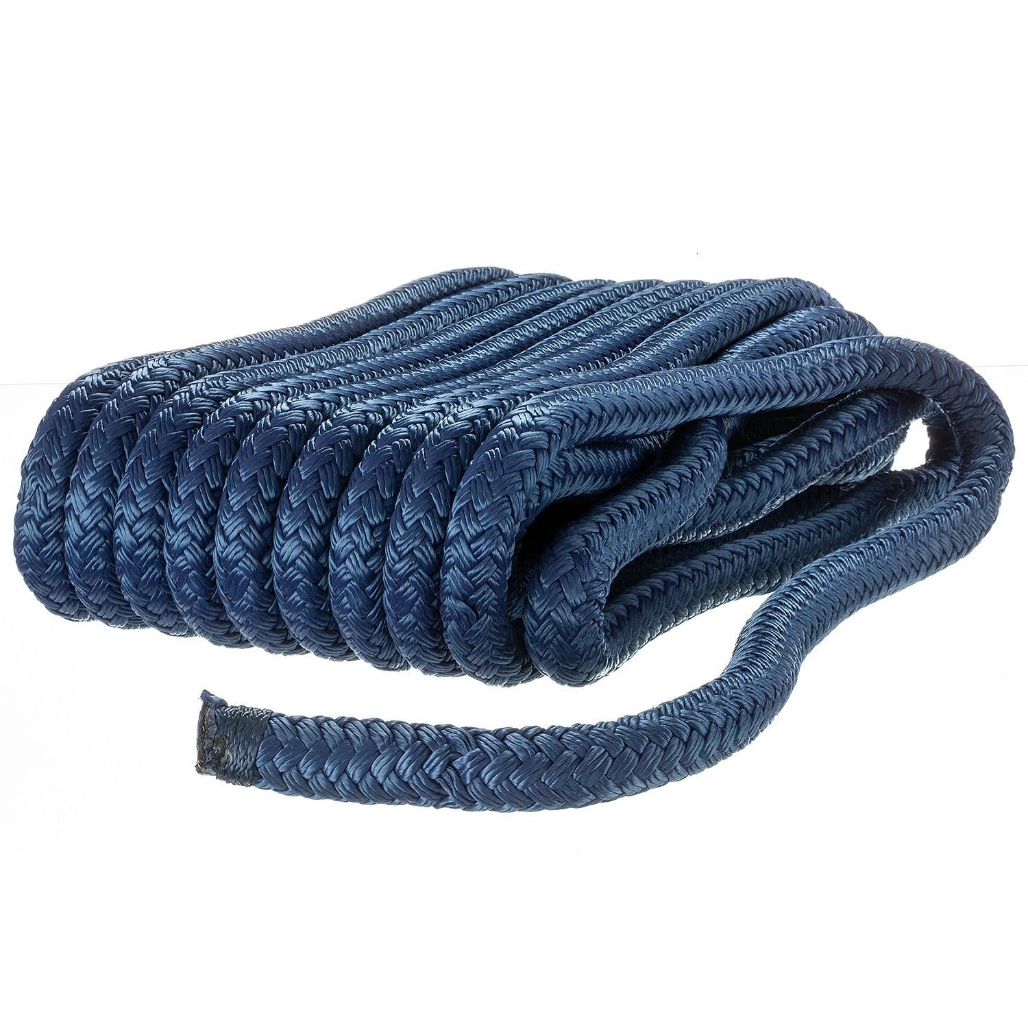 Double Braid Nylon Dock Line, Navy, 5/8in x 35ft
