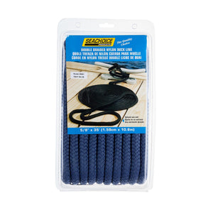 Double Braid Nylon Dock Line, Navy, 5/8in x 35ft