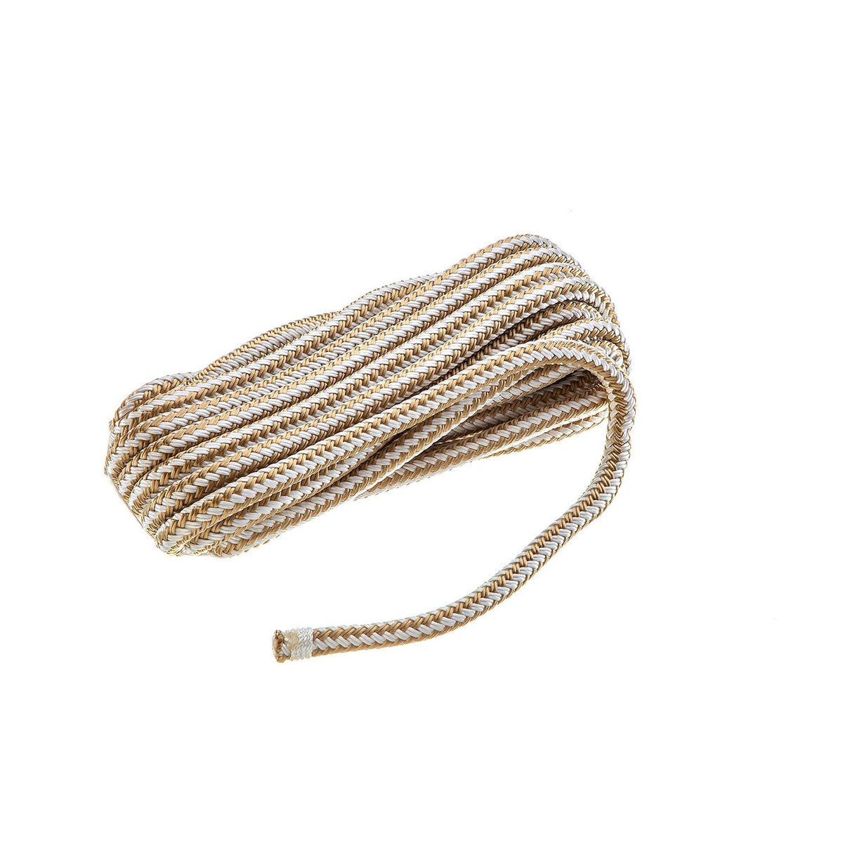 Double Braid Nylon Dock Line, Gold/White 3/8in x 25ft