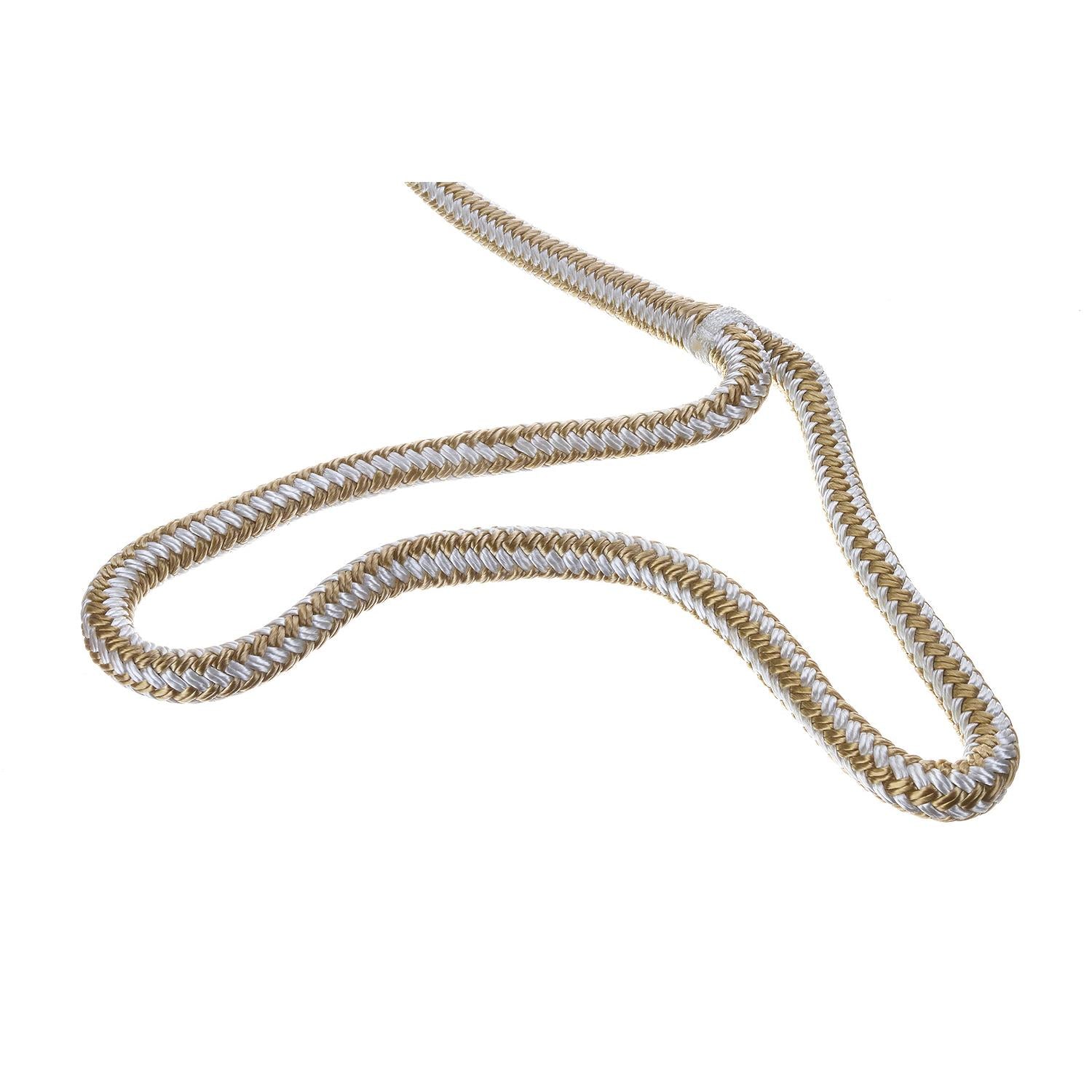 Double Braid Nylon Dock Line, Gold/ White, 1/2in x 15ft