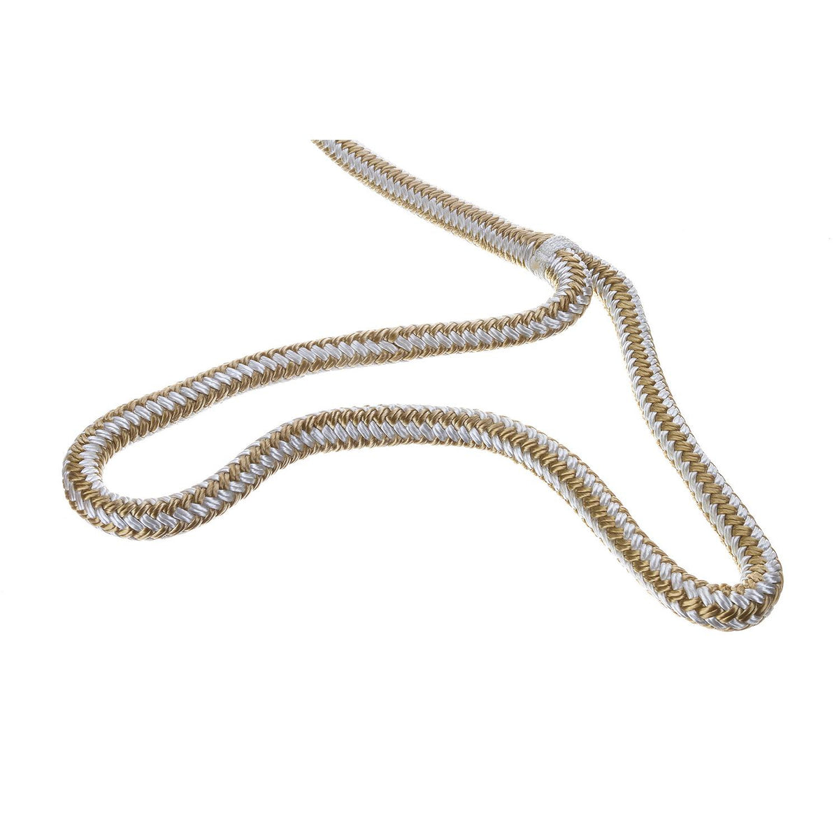 Double Braid Nylon Dock Line, Gold/ White, 1/2in x 15ft