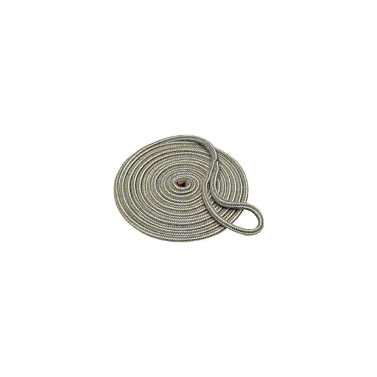 Double Braid Nylon Dock Line, Gold/ White, 1/2in x 15ft