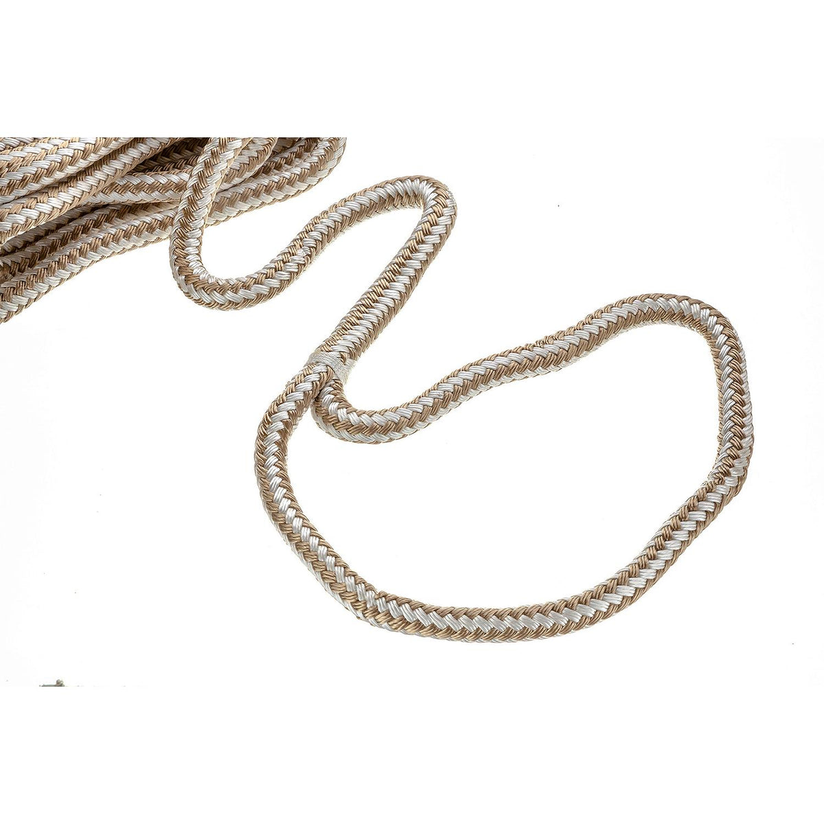 Double Braid Nylon Dock Line, Gold/White, 5/8in x 25ft