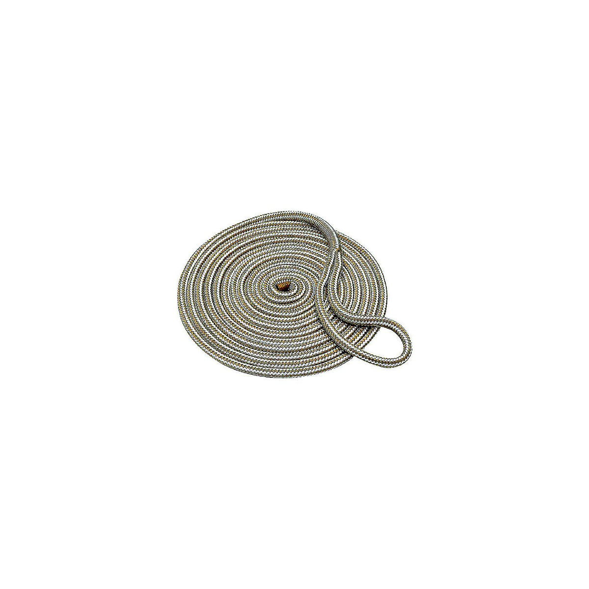 Double Braid Nylon Dock Line, Gold/White, 5/8in x 25ft