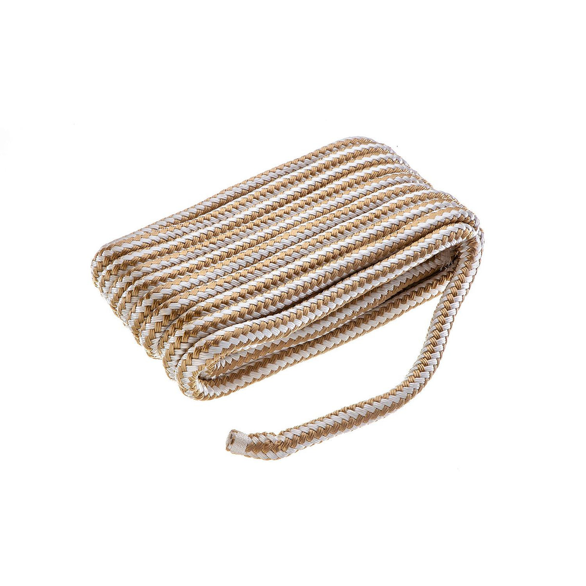 Double Braid Nylon Dock Line, Gold/White, 5/8in x 35ft