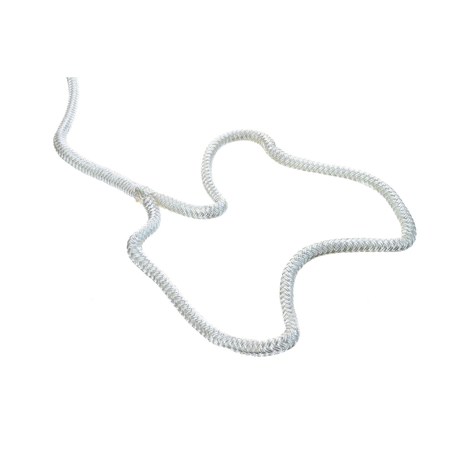 Double Braid Nylon Dock Line, White, 3/8in x 15ft