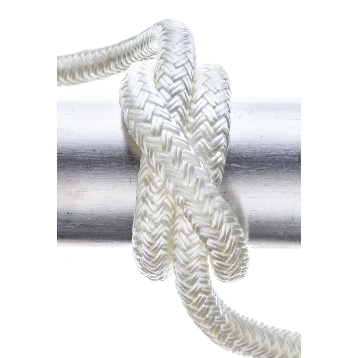 Double Braid Nylon Dock Line, White, 3/8in x 15ft