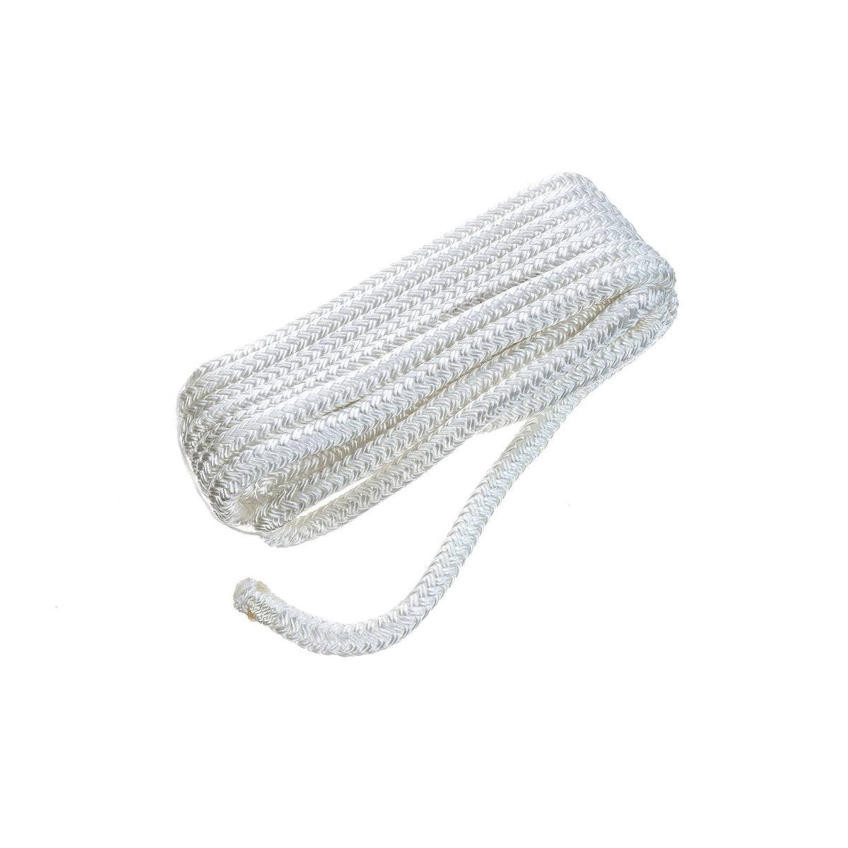Double Braid Nylon Dock Line, White, 3/8in x 15ft