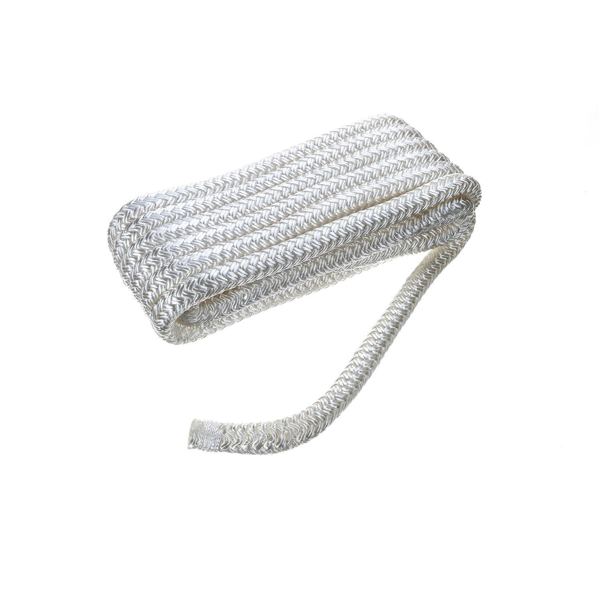 Double Braid Nylon Dock Line, White, 1/2in x 15ft