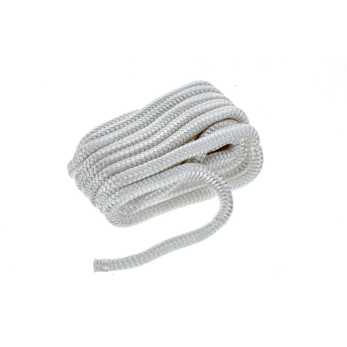 Double Braid Nylon Dock Line, White, 1/2in x 25ft