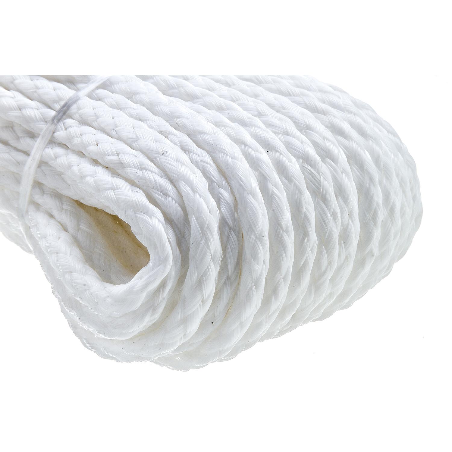 Hollow Braid Polypropylene Anchor Line, White, 1/4in x 50ft