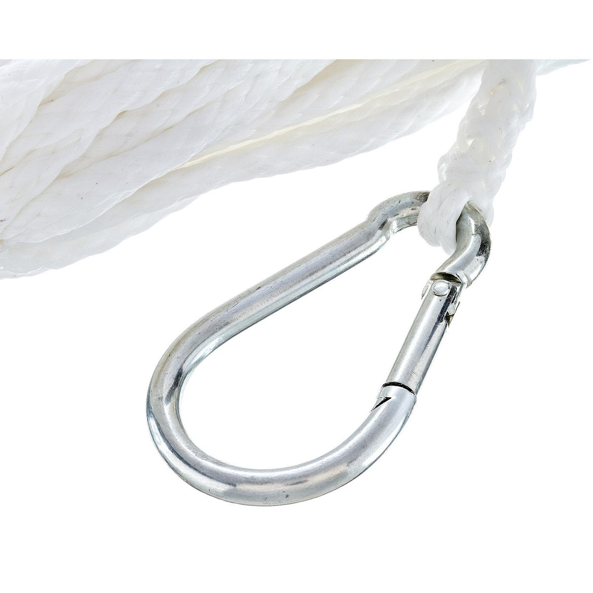 Hollow-Braid Polypropylene Anchor Line, White, 3/8in x 75ft