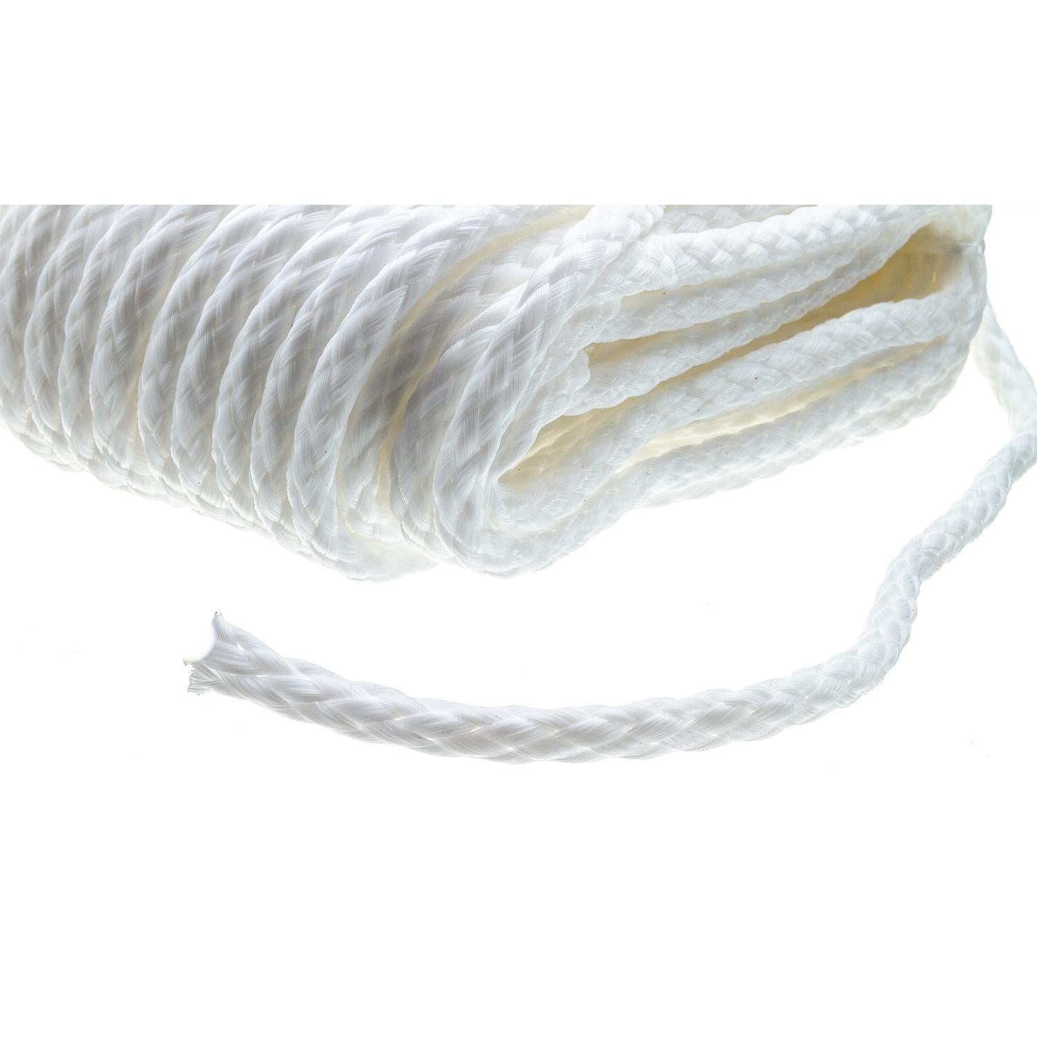 Hollow-Braid Polypropylene Anchor Line, White, 3/8in x 75ft