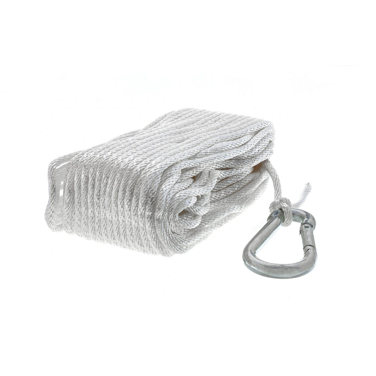 Solid-Braid Nylon Anchor Line, White, 3/16in x 100ft