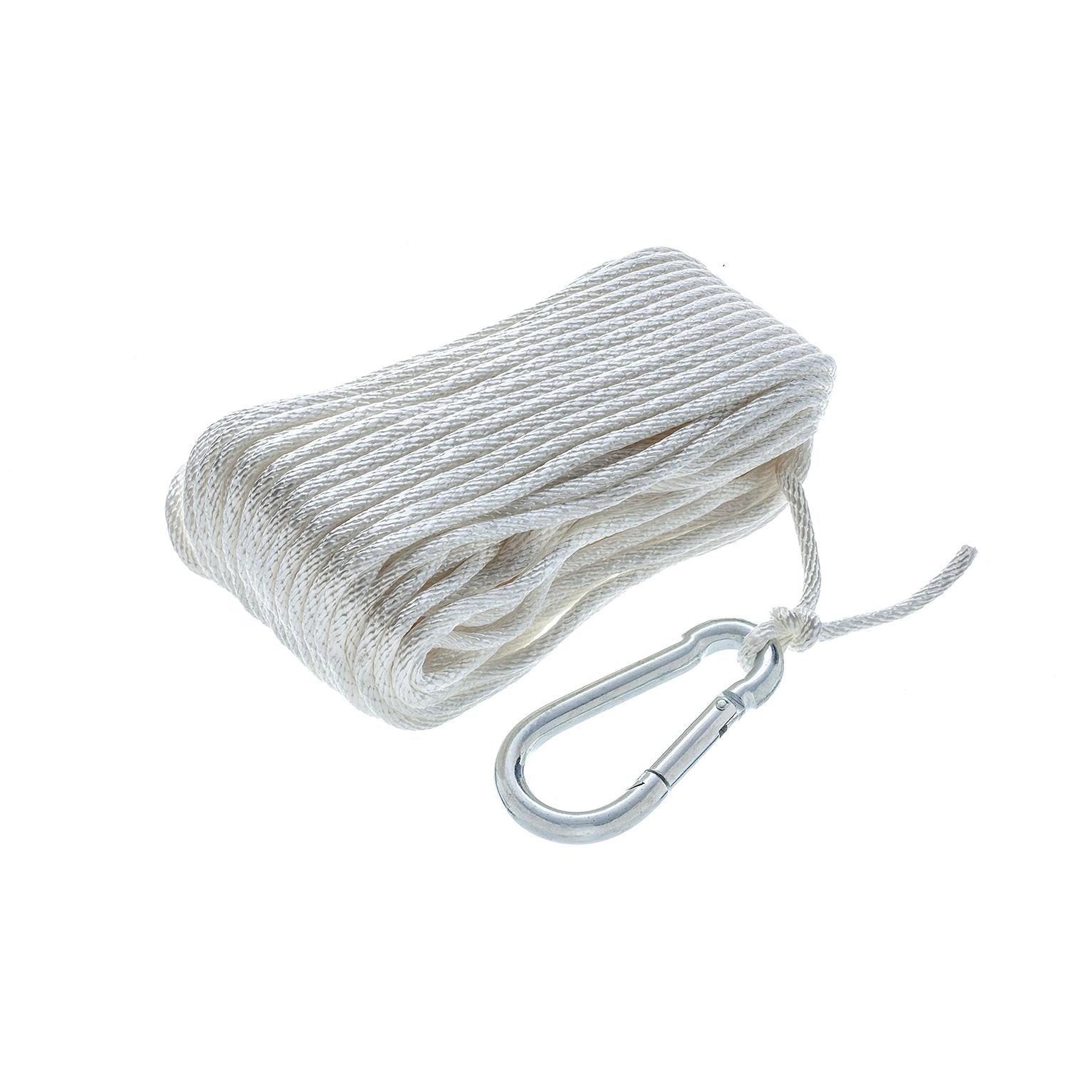 Solid-Braid Nylon Anchor Line, White, 3/16in x 100ft